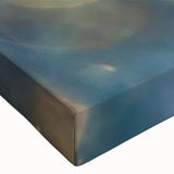 Close-up black and white photo of frost patterns on ice on stretched canvas, suitable for bedroom wall art.