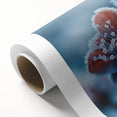 A close-up of frost patterns in muted gray and blue tones on a rolled canvas, suitable as nursery wall art.