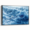 Black and white framed canvas depicting a close-up frost design, ideal for bedroom wall art.
