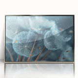 Acrylic print of a frost design in silver and gray tones, styled in art deco, suitable for modern nursery decor.