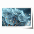 Close-up of frost patterns on ice in muted blue tones, rolled print, ideal for art wall dining room.