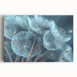 Black and white close-up image of frost patterns on canvas, ideal for kitchen wall art.