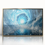 Mid-century modernist art of a frost design in gold frame, acrylic print, ideal for nursery wall art.