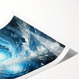 Extra large wall art featuring close-up frost designs on flowers, rendered in line art style.