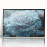 Acrylic print of a close-up frost design in silver and gray tones, ideal for modern nursery wall art.