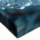 Large art of a close-up frost design in black and white on stretched canvas, suitable for bedroom wall decor.