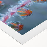 Art deco poster featuring a close-up of frost patterns in muted gray tones, printed on rolled canvas.