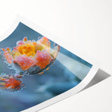 Extra large rolled print featuring close-up line art of frost-like flowers in neutral tones.