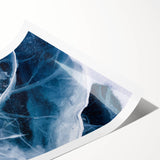 Extra large wall art featuring a close-up of frost patterns on ice, rendered in line art style.