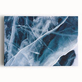 Black and white close-up image of frost patterns on canvas, ideal for kitchen wall art.