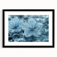 Extra large abstract art print featuring a textured frost design in colorful hues, framed with a black mat.