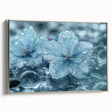 Vintage poster art depicting a close-up of frost in silver frame, ideal for extra large living room wall.