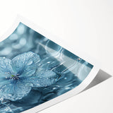 Extra large rolled print featuring close-up line art of flowers with frost design in monochrome.