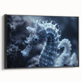 Black and white landscape painting on framed canvas, featuring a close-up frost design, suitable for bedroom decor.
