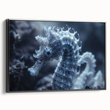 Black and white landscape painting on framed canvas, featuring a close-up frost design, suitable for bedroom decor.
