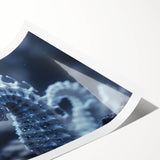 Extra large wall art featuring a close-up of frost patterns on ice, depicted in monochrome.