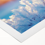 Art deco poster featuring a close-up of frost patterns in muted gray tones on rolled canvas, suitable for dining room walls.