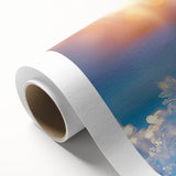 Art deco poster featuring a frost design in cool blue and white tones on rolled canvas, ideal for nursery wall art.