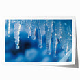 Close-up of frost pattern in soft gray and white tones on a rolled print, suitable as art wall dining room decor.