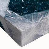 Close-up of frost on ice in black and white, printed on large stretched canvas, suitable for bedroom wall decor.