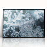 Large abstract wall art depicting a frost design in muted gray tones on a framed acrylic, ideal for modern living room decor.
