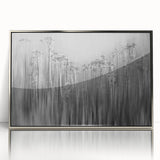 Frosted ice pattern in muted gray tones on a framed acrylic, suitable for modern art wall decor in a nursery.