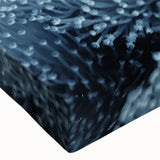 Close-up of frost patterns in black and white on a large stretched canvas, suitable for bedroom wall decor.