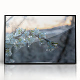 Framed acrylic print featuring a large abstract design in frost-like patterns, ideal for modern art wall decor.