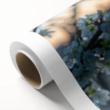 Art deco style frost pattern in cool blue tones on rolled canvas, ideal for nursery wall art.