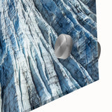 Close-up of frost pattern in muted gray tones on acrylic glass, ideal for dining room art in mid-century modernist style.