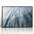 Large abstract wall art depicting frosted ice patterns in black and white, framed acrylic.