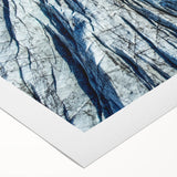 Art deco poster of a frost design on ice in muted gray tones, printed on rolled canvas, suitable for dining room wall art.