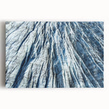 Black and white close-up image of frost patterns on canvas, ideal for kitchen wall art.
