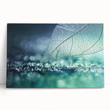 Black and white close-up photo of leaves on large stretched canvas, suitable as kitchen wall art or for bedroom ambiance.