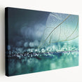 Close-up of green leaves, printed on large stretched canvas, ideal for kitchen wall art.