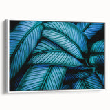 Extra large framed canvas of vintage poster art depicting colorful leaves, ideal for living room decor.