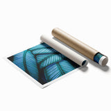 Close-up of green leaves in a large rolled print, ideal for classy bathroom wall art.