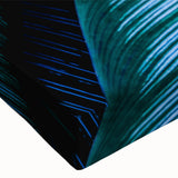 Black and white close-up photo of leaves on a large canvas, ideal for bedroom wall art with a minimalist style.