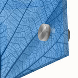 Close-up of leaves in muted green and yellow tones on acrylic glass, suitable as large abstract dining room art.