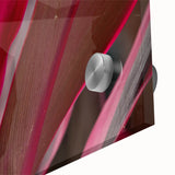 Large abstract wall art featuring close-up of leaves in green and brown tones on acrylic glass.