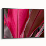 Black and white photo of leaves on a framed canvas, ideal for bedroom wall art with a vintage poster style.