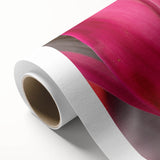 Art deco poster featuring close-up of green leaves on a rolled canvas, ideal for nursery wall art.