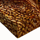 Large art of a close-up leaf pattern in black and white on stretched canvas, suitable for bedroom wall decor.