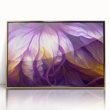 Close-up view of leaves in gold frame, acrylic print with mid-century modernist style, suitable for nursery wall art.