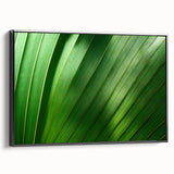 Black and white framed canvas featuring a close-up of leaves, ideal for bedroom wall decor.