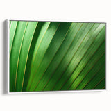 Framed canvas featuring a close-up of colorful leaves in a vintage poster art style, ideal for living room decor.