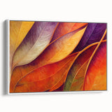 Extra large framed canvas featuring a close-up of leaves in vibrant green tones, ideal for living room decor.