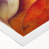 Art deco poster of close-up leaves in green and yellow tones on rolled canvas, suitable for dining room wall art.