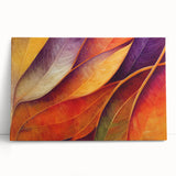 Close-up of leaves in black and white on stretched canvas, ideal for kitchen wall art or bedroom ambiance.