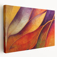 Close-up of green leaves on a large stretched canvas, ideal for kitchen wall art.